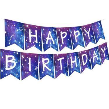 Imagem de Banner de aniversário Kreatwow Galaxy Space Astrology Party