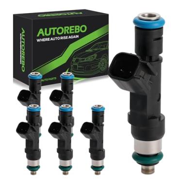 Imagem de Conjunto de 6 injetores de combustível compatível com Jeep Liberty Grand Cherokee Commander Dodge RAM 1500 Durango Dakota Nitro Mitsubishi Raider 3.7L V6# 0280158020 4G1902 53032701AA FJ474 RL032701AA