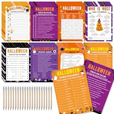 Imagem de gisgfim 231 peças, cartões de jogos de festa de Halloween, abóbora assustadora, busca de palavras, jogos de labirinto, presentes de festa assustadora, suprimentos para escola, sala de aula, atividades