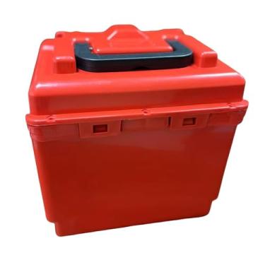 Imagem de simhoa Caixa de armazenamento para bateria de bicicleta elétrica, suporte para bateria, estojo de transporte para bicicleta elétrica, Vermelho