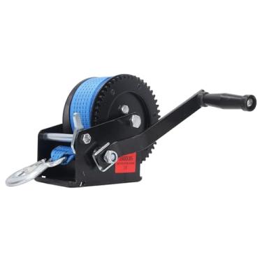 Imagem de KIMISS Guincho de Manivela Manual de 1600 Libras Com Alça de Nylon - Guincho de Liga de Aço Resistente para Elevação Industrial, Reboque, ATV e Carregamento de Barco