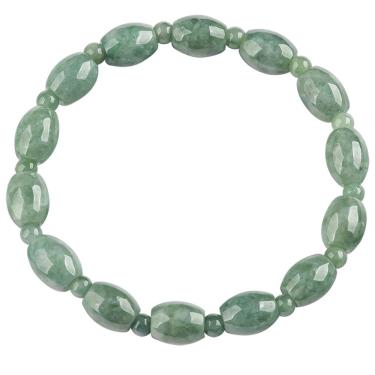 Imagem de Pulseira de jadeíte natural com miçangas A-Grade para mulheres 15g