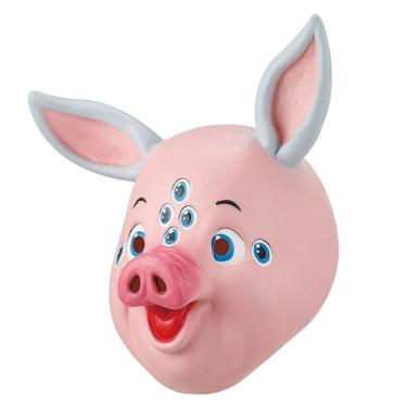 Imagem de Máscara 3D fofa de resina de porco com cabeça de animal para Halloween e cosplay