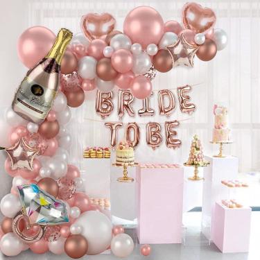 Imagem de Kit de decoração Bride To Be Balloons Arch Rose Gold 101 unidades