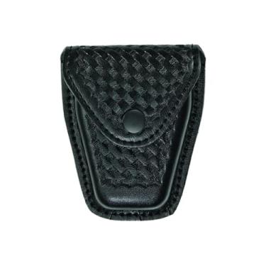 Imagem de Hero's Pride AirTek Capa de algema única, transporte de cinto para aplicação da lei, acabamento em trama de cesta, encaixe preto