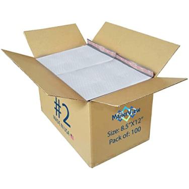 Imagem de 21,5 x 30,5 cm, envelopes de plástico bolha, 2, feitos nos EUA, envelopes acolchoados, sacos de embalagem, envelopes de envio com bolha, sacos de embalagem para pequenas empresas, com fita