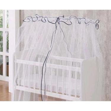 Imagem de Mosquiteiro para Berço Americano e Nacional – Tela Tule Antimosquito para Bebê, Cortinado Protetor Leve e Resistente, Cobertura Completa(Marinho,BERÇO NACIONAL)