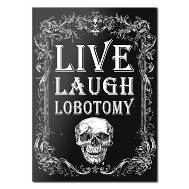 Imagem de HK Studio Decoração gótica, pôsteres de lobotomia Live Laugh para estética de quarto, decoração Dark Academia, decoração gótica, decoração gótica, decoração de parede vintage, impressões artísticas