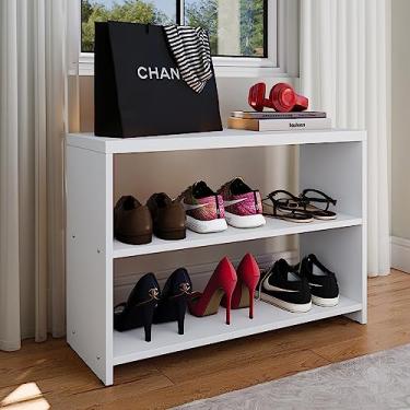 Imagem de Genérico, Sapateira Banco Organizadora de Calçados para Quarto Closet Hall de Entrada Banquinho Safira - Branco