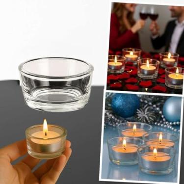 Imagem de Kit 12 mini castiçal castiçal de vidro decoração(Copo Rechaud,12 Castiçal)