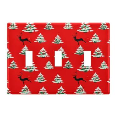 Imagem de Burbuja Capa de placa de parede para interruptor de luz de árvore de Natal, placa decorativa de parede, parafusos incluídos, 3 faixas