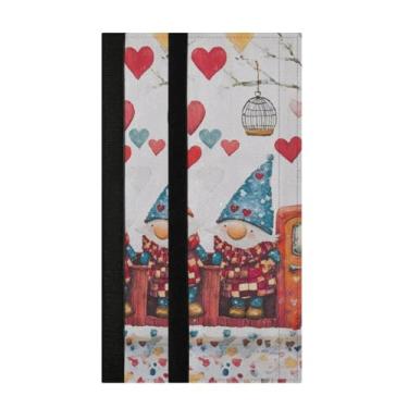 Imagem de Burbuja Conjunto de 2 capas de maçanetas de geladeira de caminhão para amante de gnomos dos namorados, laváveis, forno, micro-ondas, antiderrapante, 35,5 x 14 cm