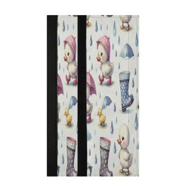 Imagem de Burbuja Conjunto de 2 capas de maçaneta de porta de geladeira de pato com botas de chuva, laváveis, forno, micro-ondas, antiderrapante, 35,5 x 14 cm