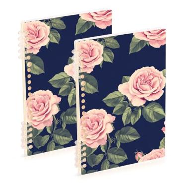 Imagem de Burbuja Cadernos com nome, papel pautado universitário A5 com 60 folhas, fichário para escritório, 2 unidades