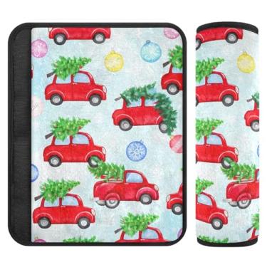 Imagem de Burbuja Capa para cinto de segurança de carro Christmas Cars Protetor de cinto de segurança de carro macio confortável para alça de ombro de assento, 1 par médio