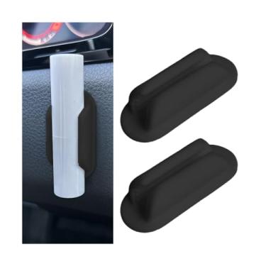 Imagem de Osilly Suporte de protetor labial para carro, 2 peças de suporte vertical de silicone para veículos, caixa organizadora de batons automotivos, acessórios de decoração para mulheres e meninas,