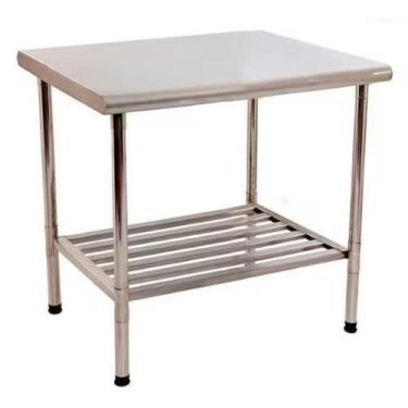 Imagem de Mesa Total Aço Inox 430 Fritomaq 70x70cm Prateleira