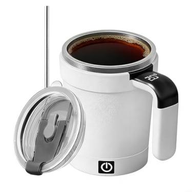 Imagem de Caneca De Café Com Automezclagem,Recipiente de Chá 380ml com Visor de Temperatura | Copo Elétrico De Mistura Automática Para Leite - Para Estudantes Profissionais Viajantes