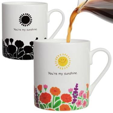 Imagem de Lovift Caneca de café de jardim novidade presente de aniversário para mulheres, xícara de chá de cerâmica que muda de cor térmica, presentes de Natal engraçados para melhor amiga, mãe, avó, irmã