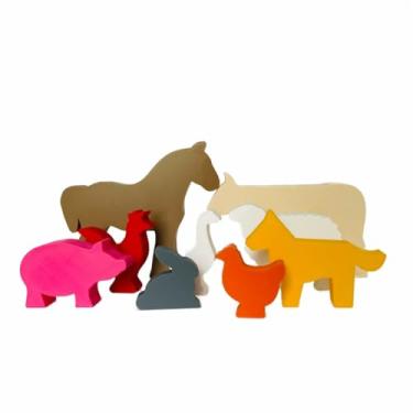 Imagem de Miniaturas Animais da Fazenda Em PLA Sustentável Conjunto Educativo Com Nove Peças Inspiradas na Vida Rural