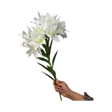 Imagem de Buquê De Flores De Seda Lírio Com 10 Hastes Longas Para Decoração De E