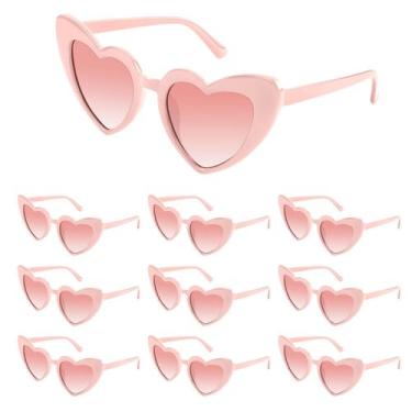 Imagem de Lentes de Sol Bouiexye Rosa con Forma de Corazón UV400 Paquete de 10