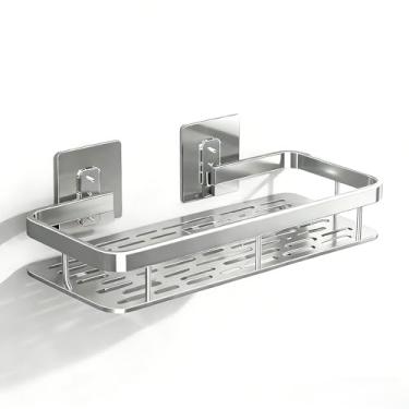 Imagem de Kit 1 2 3 Suporte para Shampoo Banheiro Parede Alumínio Organizador Multiuso (Preto-Balaustrada-Quadrado,KIT 3)