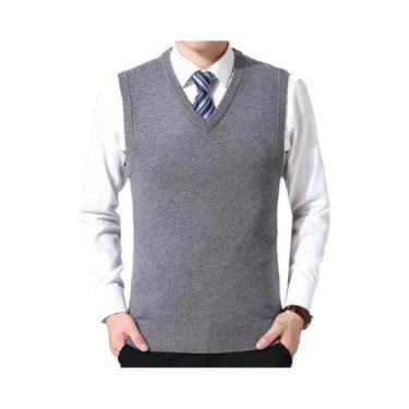 Imagem de Suéter casual masculino colete quente e confortável outono inverno mod