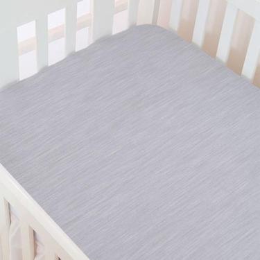 Imagem de Lençol Malha para Mini Berço 70cm x 80 cm x 07 cm Bublim, Mescla Cinza