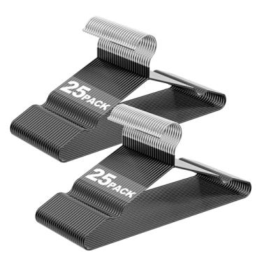 Imagem de UEAKPIC Cabides de metal revestidos de borracha com entalhes no ombro, organizador de armário de 40 cm para terno, camisa, casaco, vestido, camisola, calça, resistente, antiderrapante, economiza