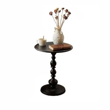 Imagem de Mesa de centro nórdica moderna simples mesa de cabeceira de ferro varanda pequena mesa redonda sofá sala de estar pequena mesa de centro mesa de quarto (A)