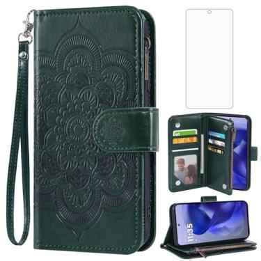 Imagem de Asuwish Capa de telefone para Motorola Moto G Power 5G 2025/G Play 2025 capa carteira com protetor de tela de vidro temperado e flor flip porta-cartão de crédito acessórios para celular XT2515-1