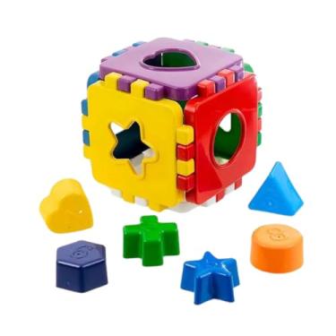 Imagem de Cubo Baby Educativo de Encaixar – Brinquedo Didático com Formas e Cores – Coordenação Motora