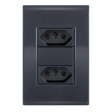 Imagem de Conj 1 Tomada 10A + 1 Tomada 20A - Tramontina Liz Grafite