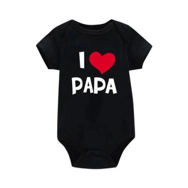 Imagem de Macacão Para Bebê Recém-Nascido Eu Amo Mamãe Papai Engraçado Para Enga