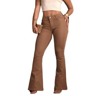 Imagem de Calça Jeans Flare com Elastano Cintura Alta-Feminino