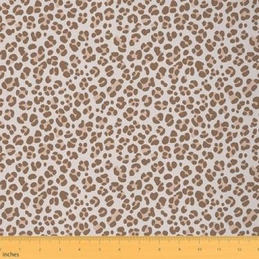 Imagem de Feelyou Tecido de leopardo marrom da The Yard Kids 1 jarda tecido de estofamento com estampa animal para meninos e meninas, guepardo, à prova d'água, decoração interna e externa para projetos de