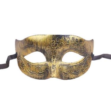 Imagem de Máscara: pintura dourada retrô, cosplay, jazz, capa de meia face - yiw