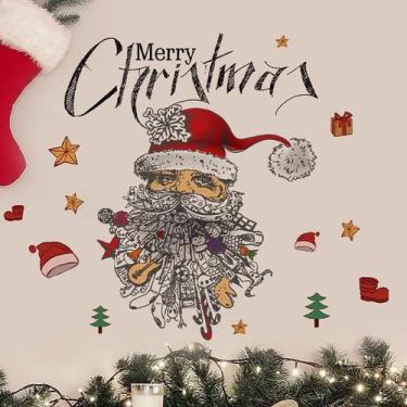 Imagem de Adesivos de parede Papai Noel Vintage Beard PVC 30x40cm - yiweisai