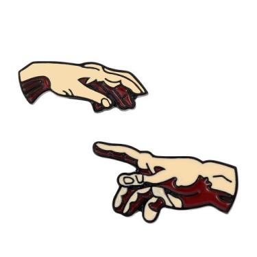 Imagem de Conjunto de alfinetes de broche Creative Hand Artistic Alloy - Yiweisa