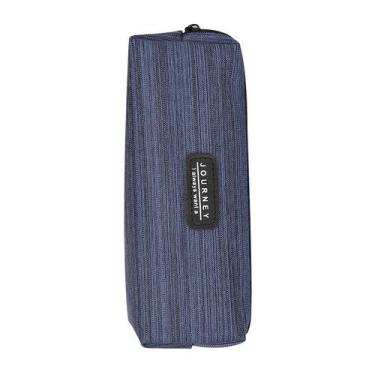 Imagem de Estojo para lápis, tecido Oxford, design minimalista, 21x9cm, listrado