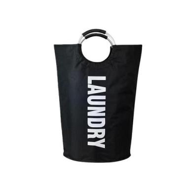 Imagem de Cesto de roupa suja em tecido Oxford dobrável com alças de alumínio - 