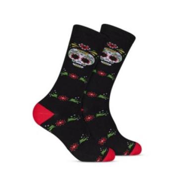 Imagem de Par de Meia 39/43 Style Cano Longo Estampada - HOAHI, Caveira mexicana