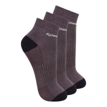 Imagem de Kit com 3 Pares de Meias Cano Curto Speedo 8034, Cinza, 39-44