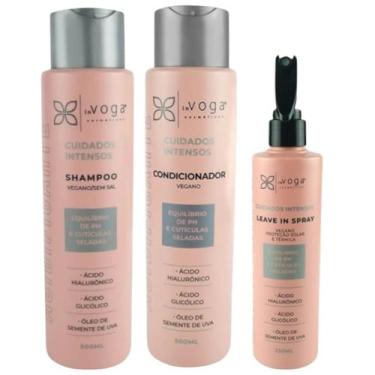 Imagem de Kit Acidificante 1 Shampoo 1 Condicionador 500ml 1 Leave In 230ml Voga