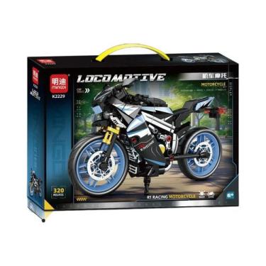 Imagem de Blocos De Montar De Moto Retrô Urbana: Brinquedos De Veículos De Corri