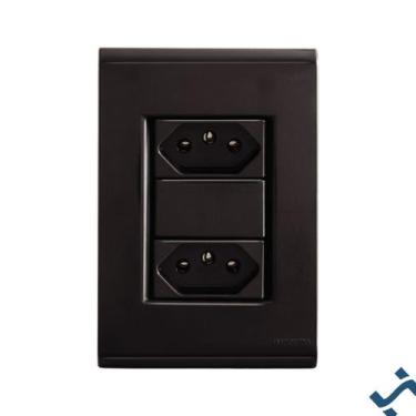 Imagem de Conjunto 4x2 com 2 Tomadas 2P+T 20 A 250 V Tramontina Liz Grafite Cor: