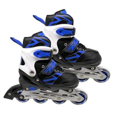 Imagem de Patins inline ajustável com 4 rodas numeração do 33 ao 37 - Dm Brasil