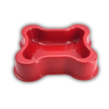 Imagem de Comedouro Pet Linha Osso (700ml) Cor Vermelho FAMAPET