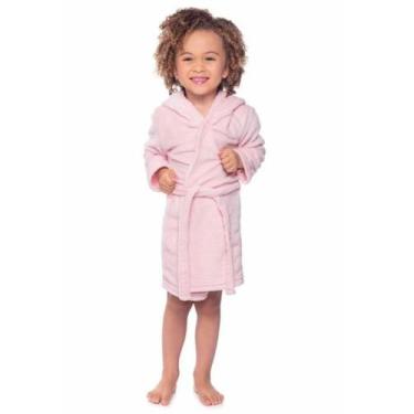 Imagem de Roupão Infantil Capuz Fleece - tileesul, Rosa, 06